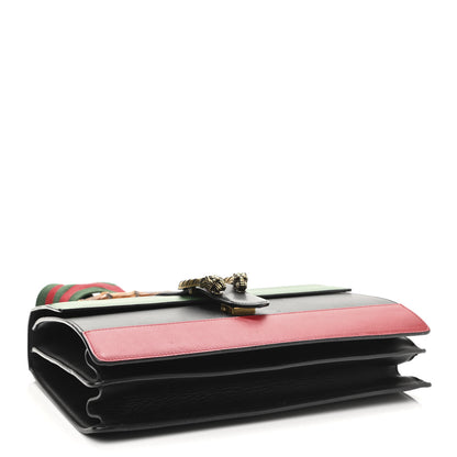 Gucci Calfskin Bamboo Web Large Dionysus Top Handle Bag Black Bright Evergreen Hibiscus Red 4 of 14