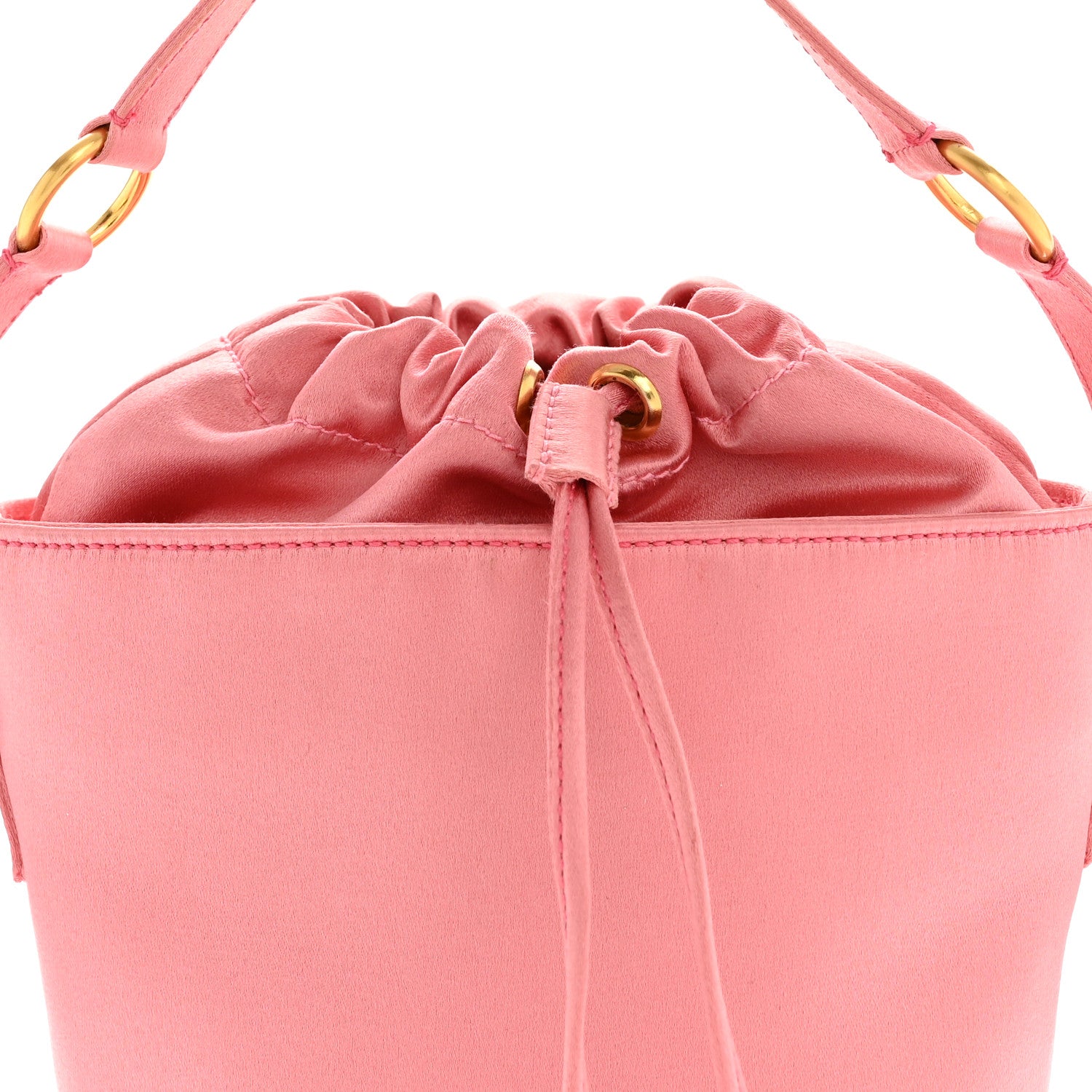 Prada Satin Raso Bucket Bag Pink 7 of 12