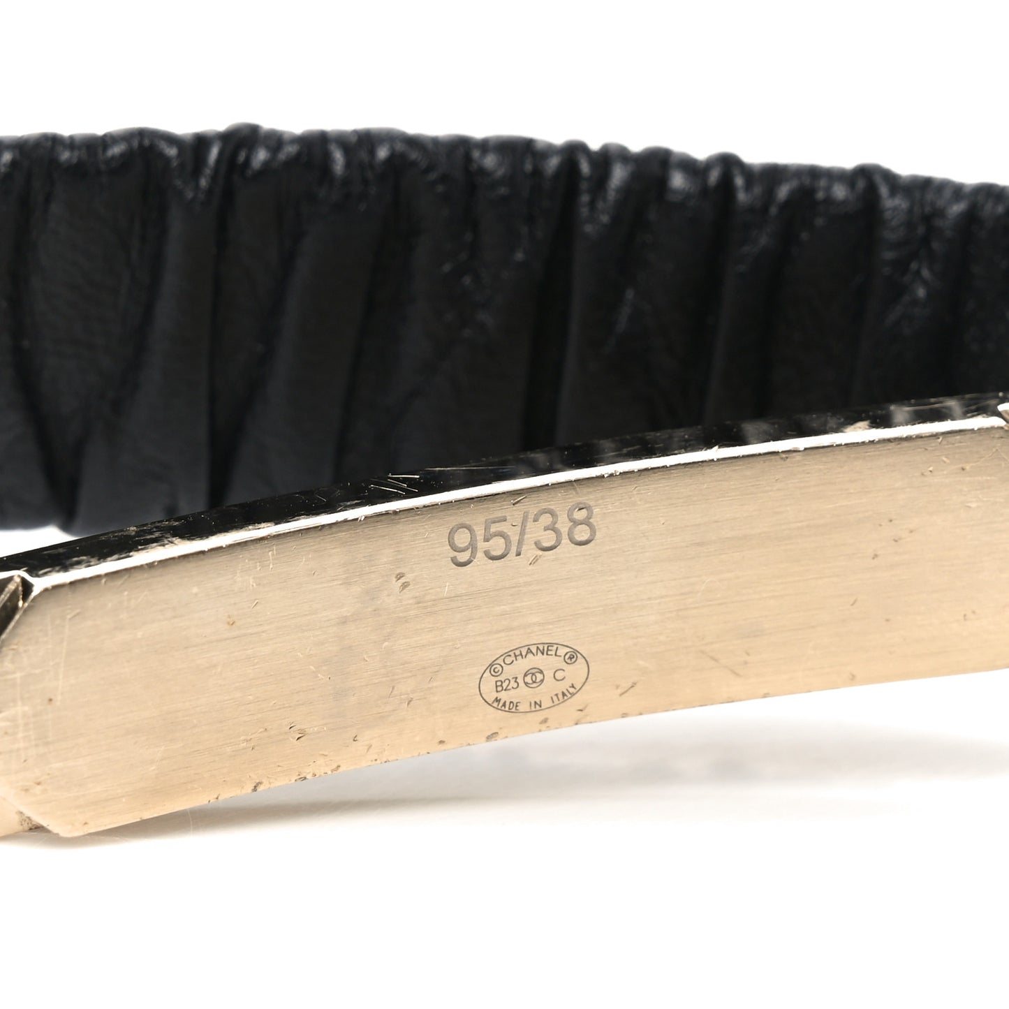 Lambskin Crystal Logo Belt 95 38 Black Gold