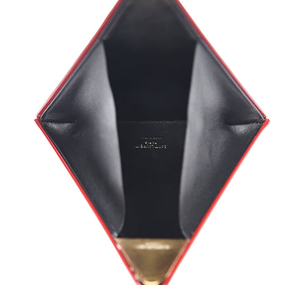 Saint Laurent Patent Pyramid Clutch Rouge 4 of 9