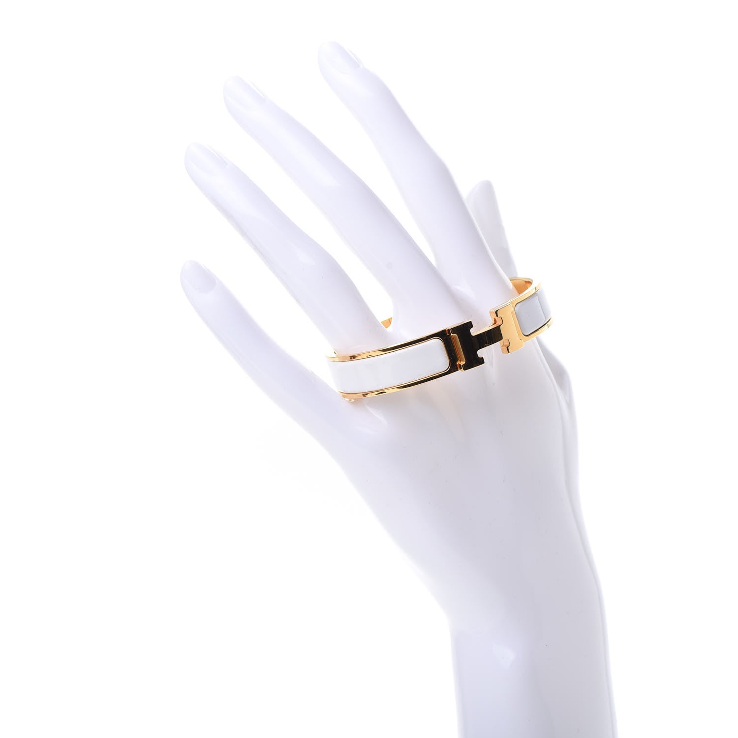 Hermes Enamel Narrow Clic Clac H Bracelet PM White 2 of 6