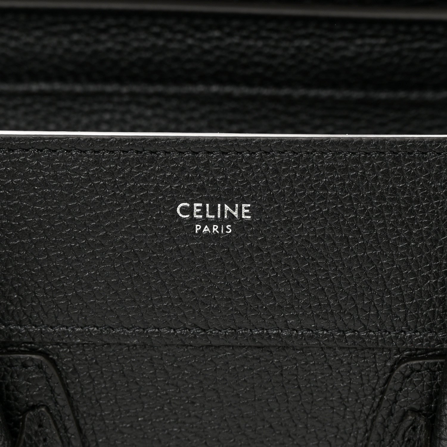 Celine Drummed Calfskin Micro Luggage Black 6 of 13