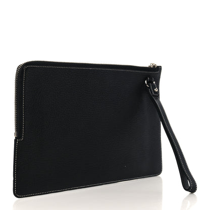 Loewe Wool Calfskin Puzzle Flat Pouch Black Multicolor 3 of 6