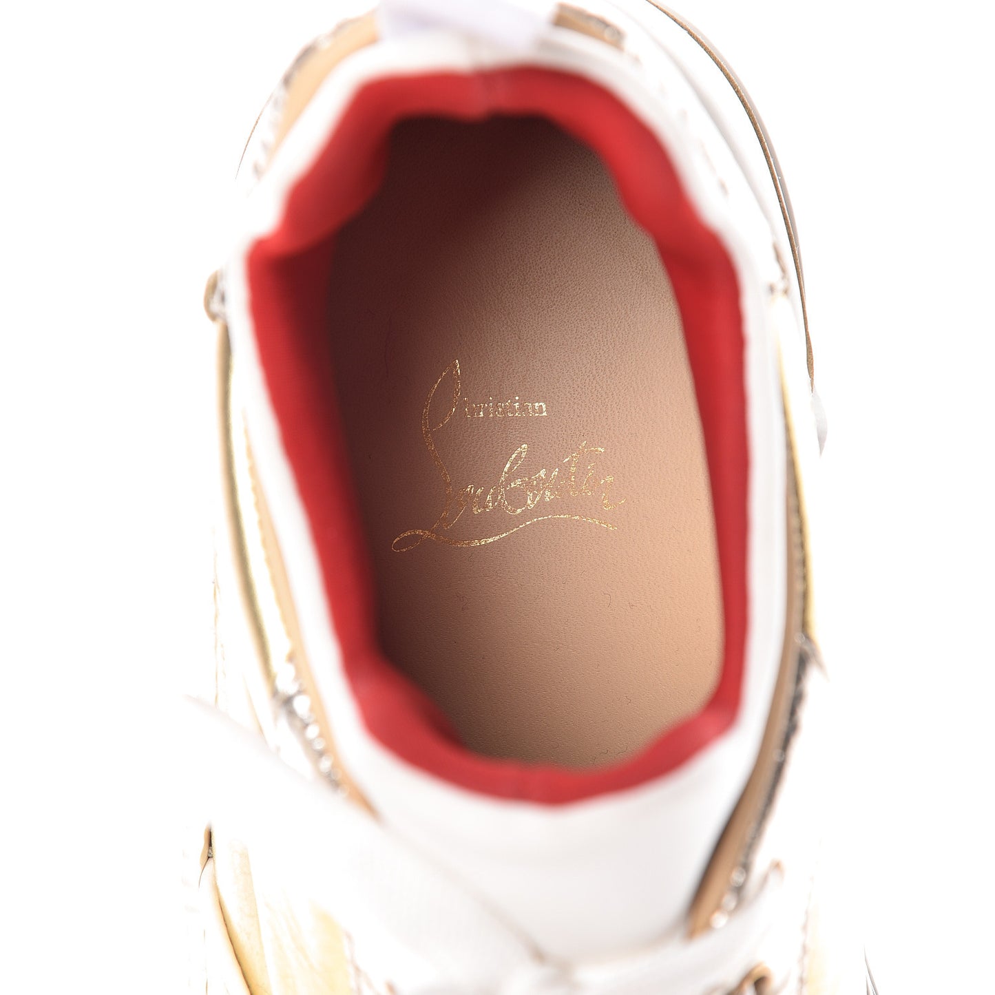 Metallic Calfskin Womens Aurelien Flat Sneakers 38 Gold White