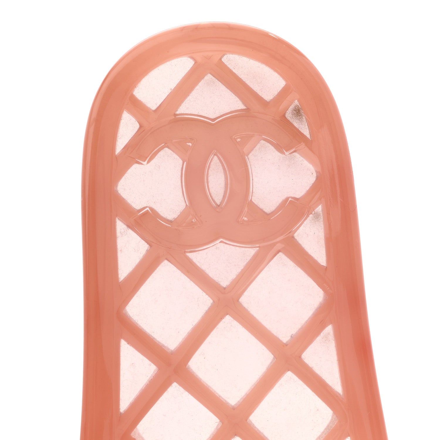 Chanel PVC Transparent CC Flat Slide Sandals 39 Pink 7 of 8