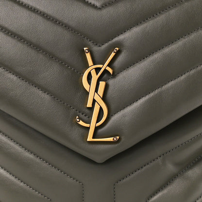 Saint Laurent Calfskin Y Quilted Monogram Medium Loulou Chain Satchel Military Olive 9 of 11
