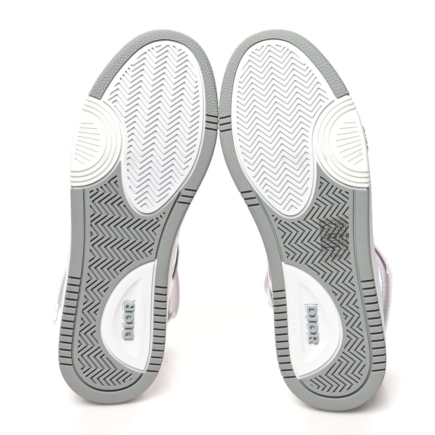 Smooth Calfskin Oblique Galaxy Perforated Mens B27 Mid Top Sneakers 41 White Grey