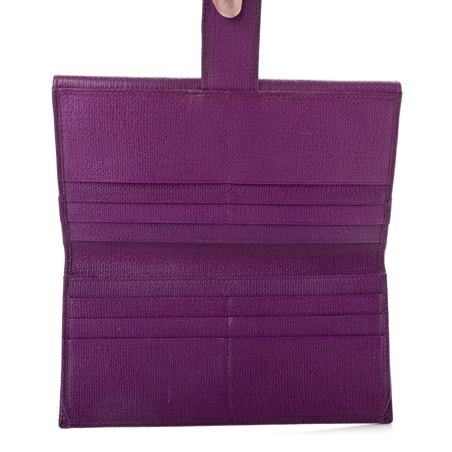 Saint Laurent Textured Calfskin Classic Y Ligne Wallet Purple 5 of 7