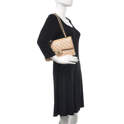 Chanel Iridescent Caviar Quilted Medium Double Flap Beige 2 of 9