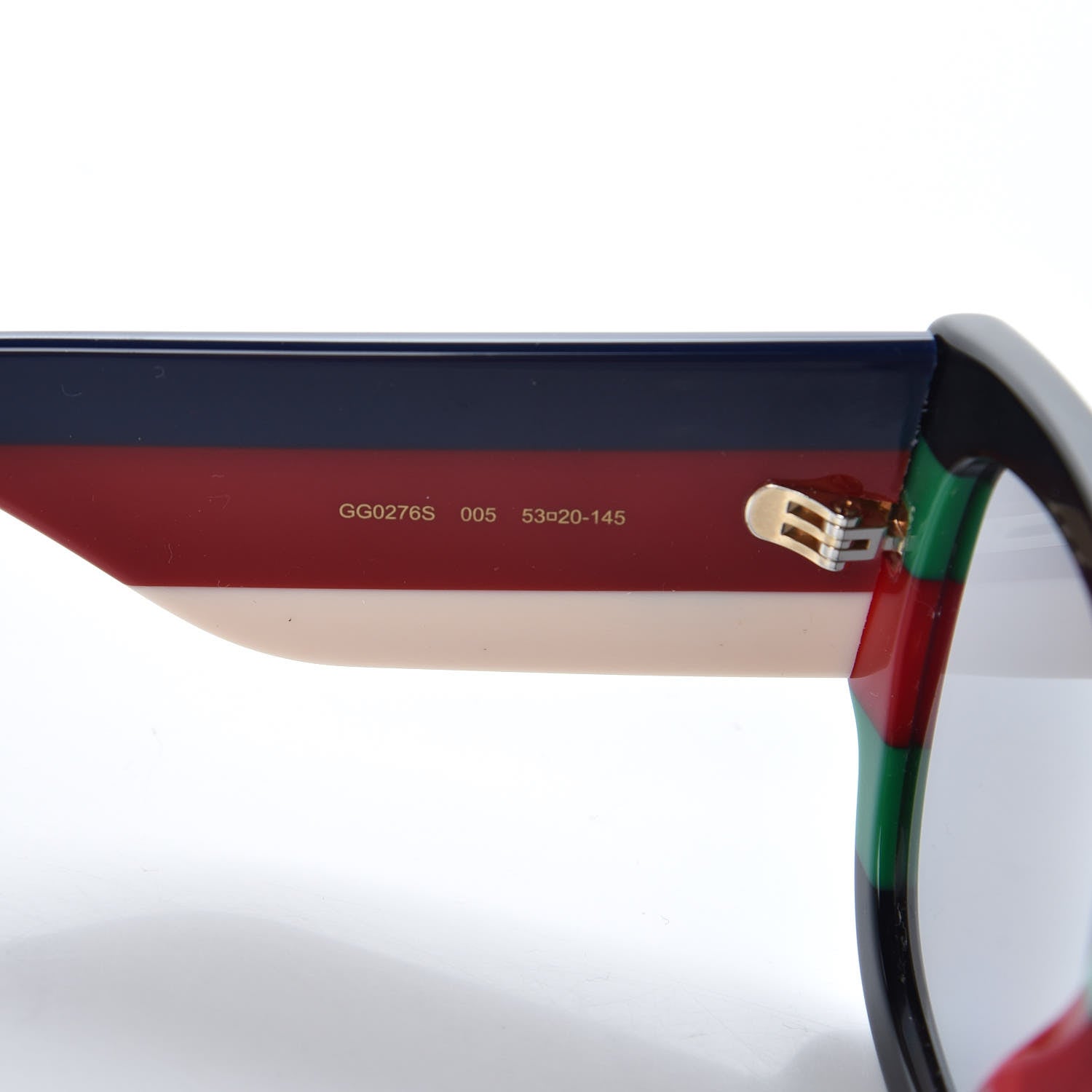 Gucci Acetate Web Oversized Frame Rectangle Sunglasses GG0276S Black Multicolor 6 of 8