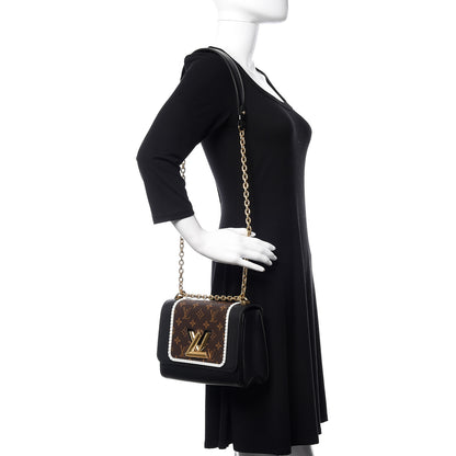 Louis Vuitton Calfskin Monogram Braided Twist Shoulder Bag MM Black 2 of 11
