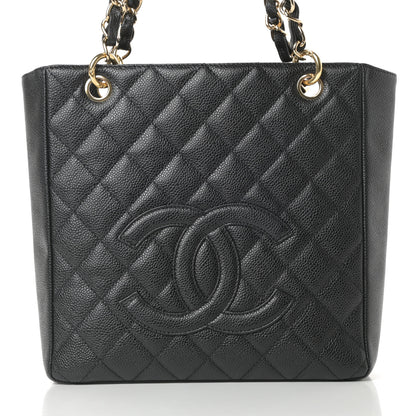 Chanel Caviar Quilted Petit Shopping Tote PST Black 7 of 12