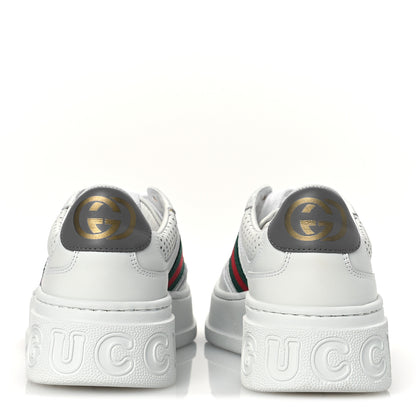 Gucci Calfskin Web Perforated Womens Platform 55mm Sneakers 36 White Bright Splash 6 of 10