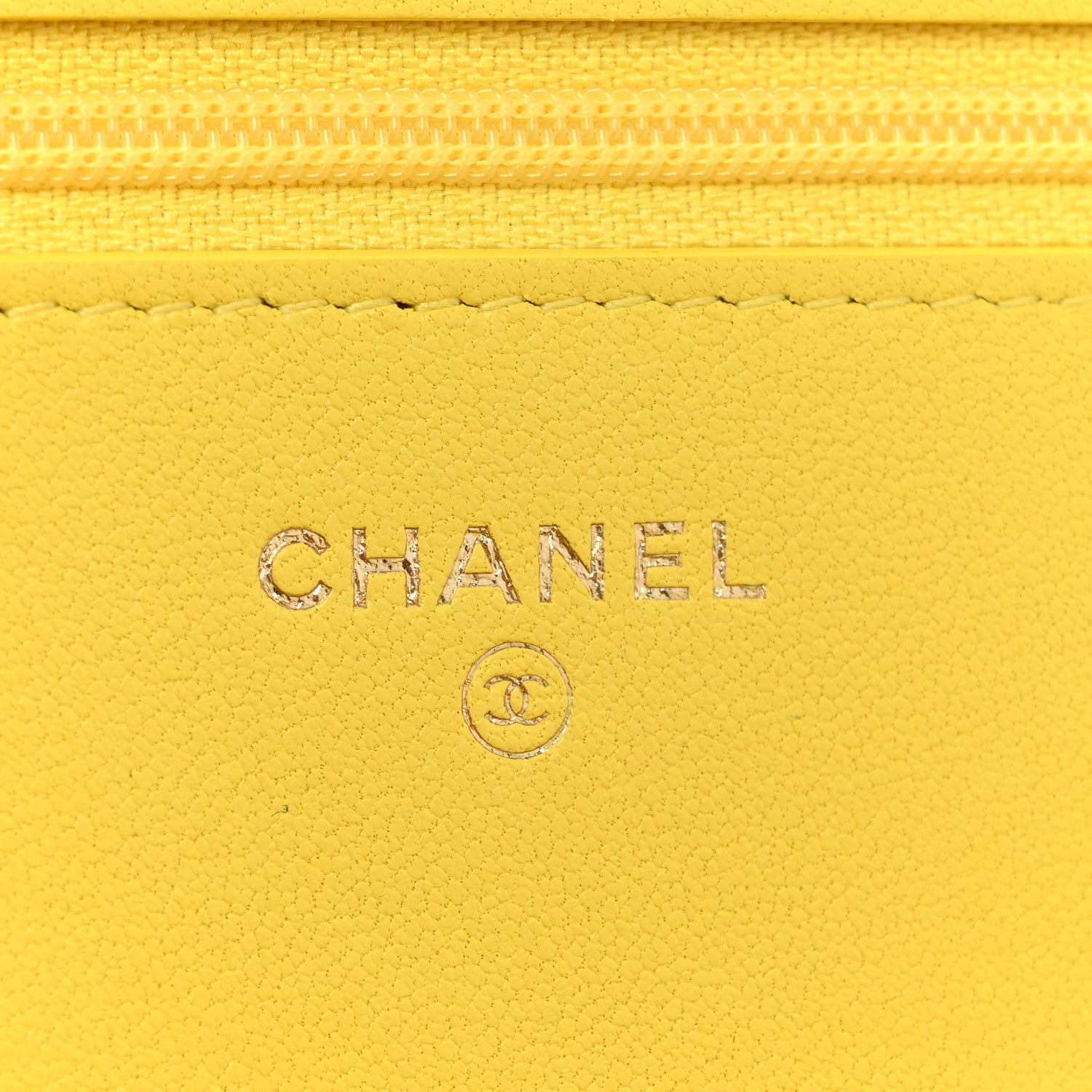 Chanel Lambskin Quilted Chanel 19 Wallet On Chain WOC Yellow 6 of 10