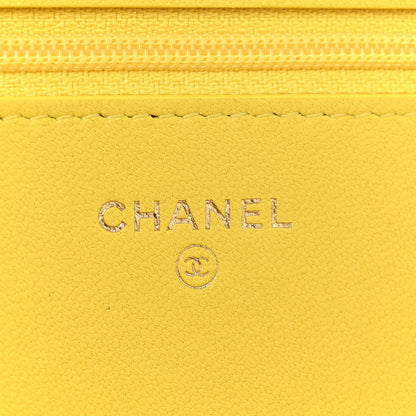 Chanel Lambskin Quilted Chanel 19 Wallet On Chain WOC Yellow 6 of 10