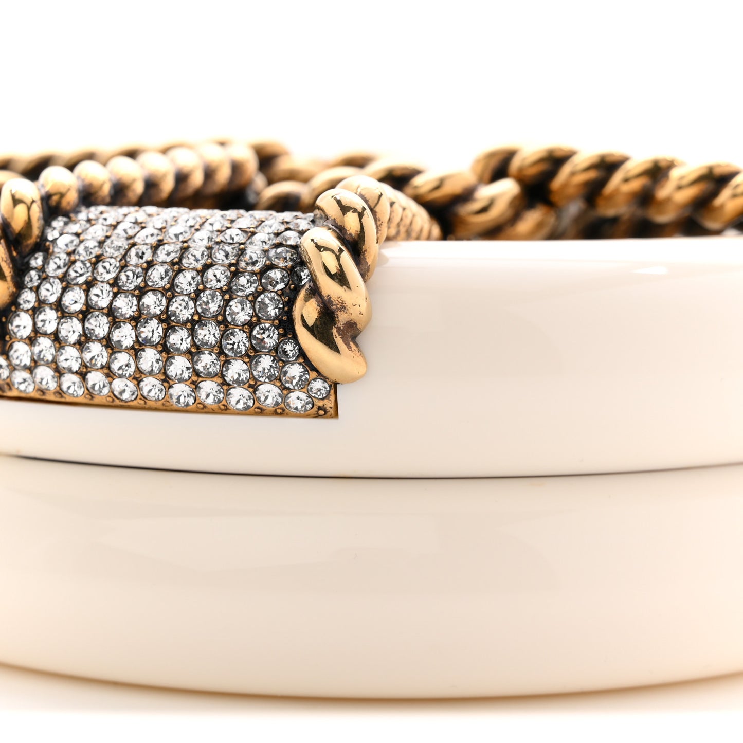 Resin Crystal Rescue Wheel Minaudière White