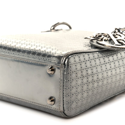 Christian Dior Metallic Patent Micro-Cannage Mini Lady Dior Silver 10 of 10
