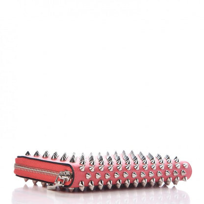 Christian Louboutin Calfskin Empire Panettone Spiked Zip Around Wallet Begonia 4 of 7