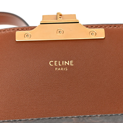 Celine Canvas Calfskin Triomphe Shoulder Bag Tan 6 of 10