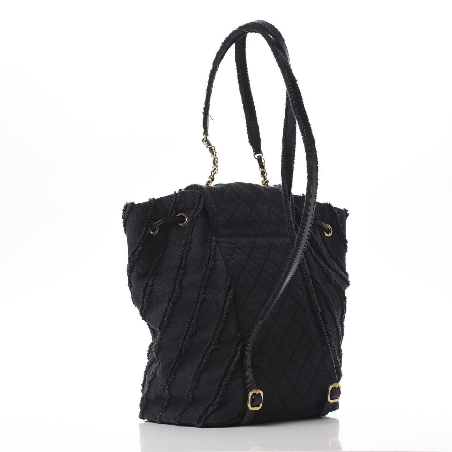 Canvas Chevron Cuba Patchwork Backpack Navy Blue
