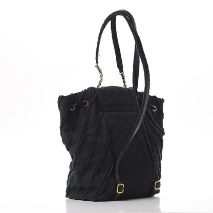 Chanel Canvas Chevron Cuba Patchwork Backpack Navy Blue 2 of 9