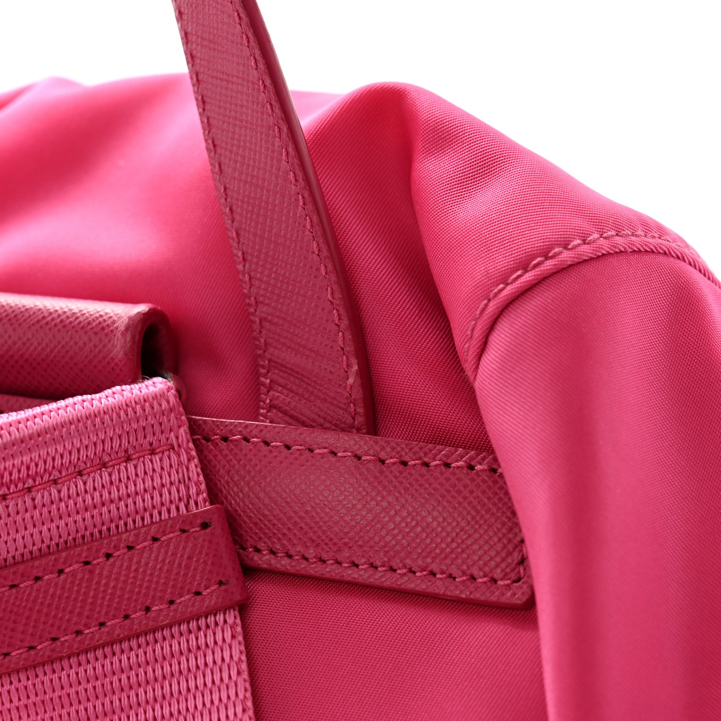 Nylon Vela Double Buckle Backpack Fuxia