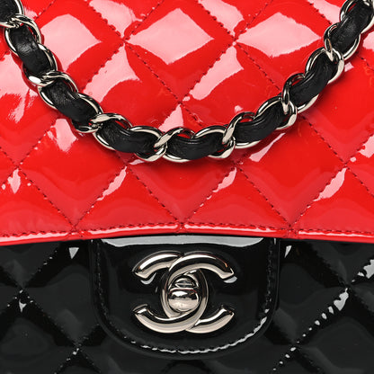 Chanel Patent Calfskin Quilted Bi-Color Mini Rectangular Flap Red Black 8 of 10
