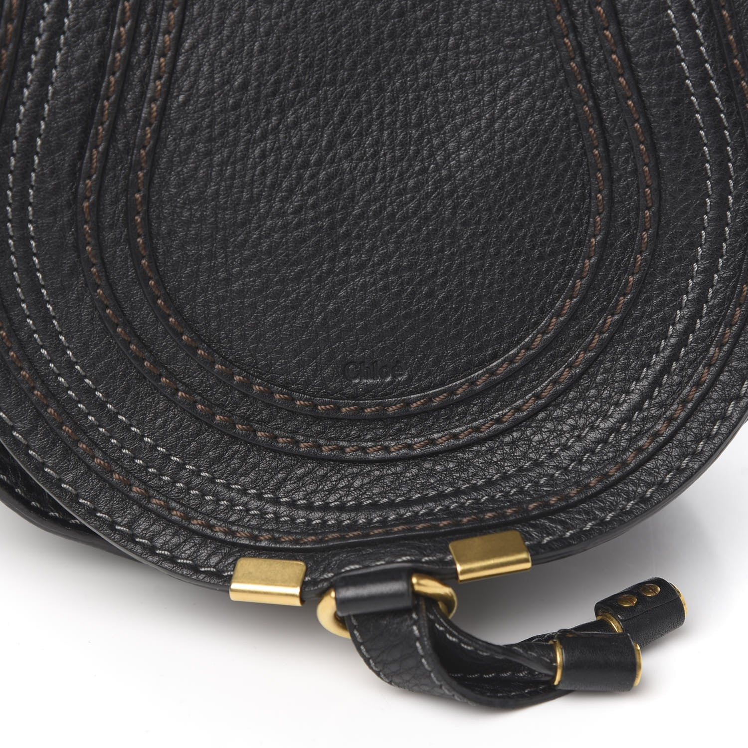 Chloe Calfskin Mini Marcie Round Crossbody Bag Black 8 of 8