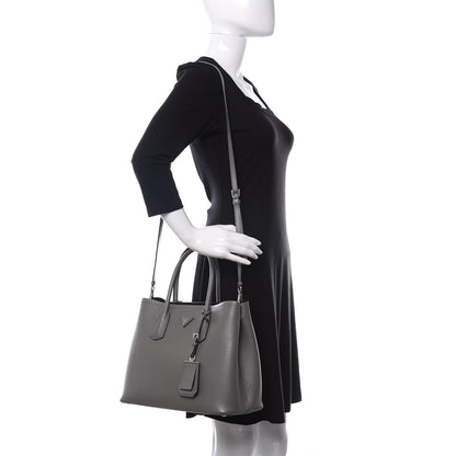 Prada Saffiano Cuir Medium Double Bag Marmo 2 of 16