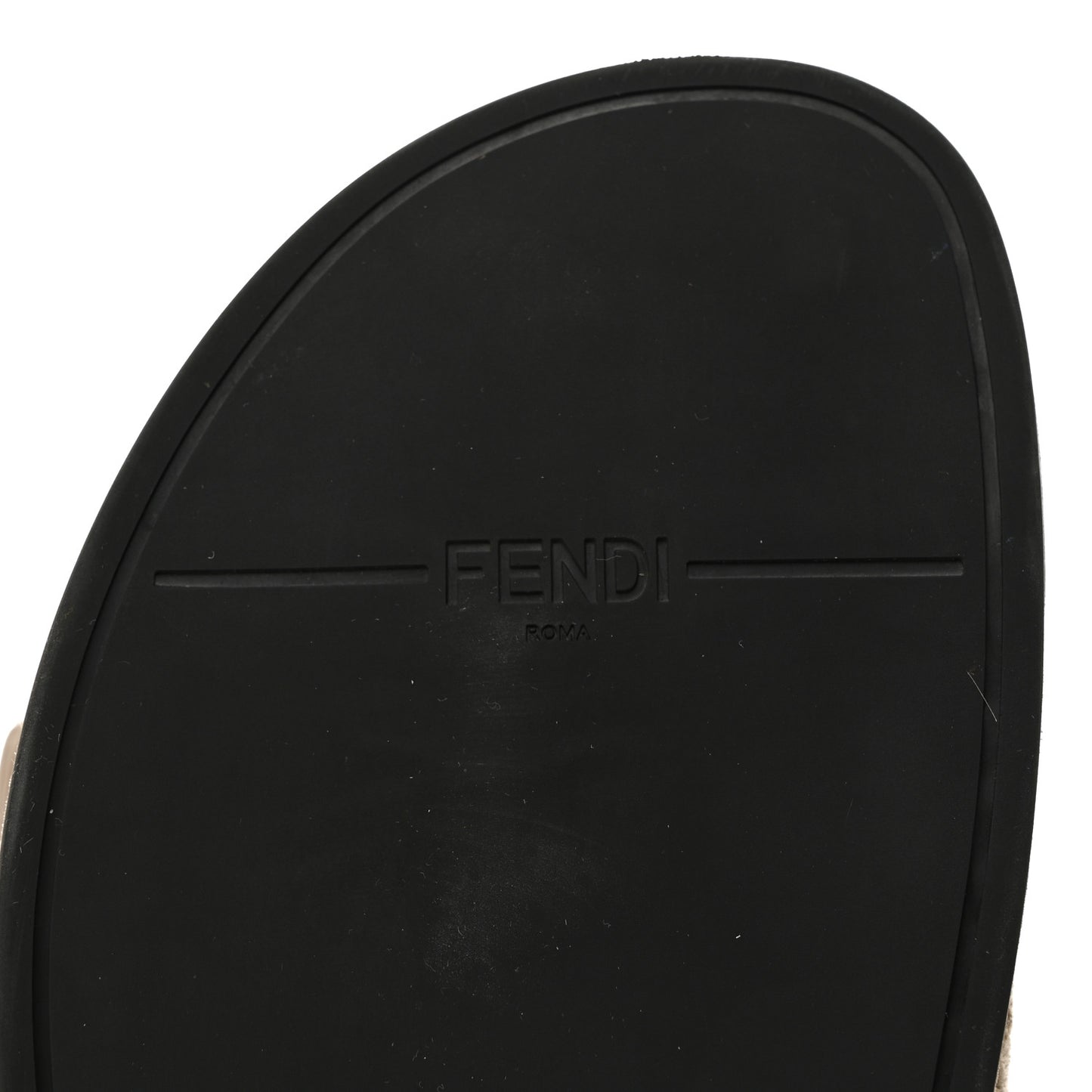 Chenille Fabric Jacquard Suede FF Womens Fendi Feel Buckled Slide Sandals 39.5 Tortora Nuvola Rock