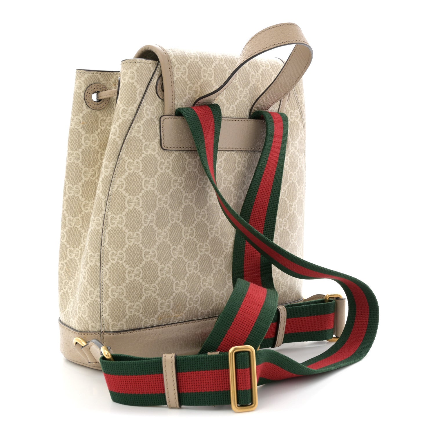 Gucci GG Supreme Monogram Azalea Calfskin Retro Interlocking G Buckle Backpack Beige Mystic White 3 of 11