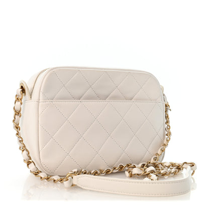 Chanel Calfskin Quilted Enchained Camera Case Bag White 2 of 12