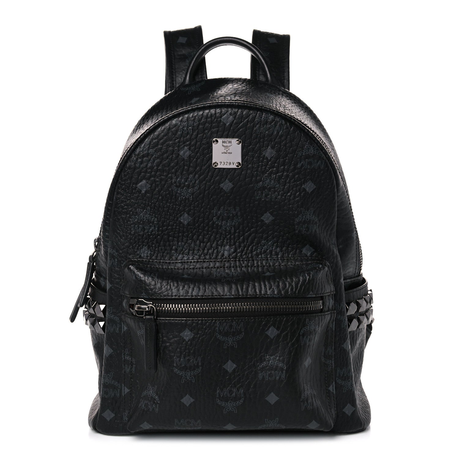 MCM Visetos Small Side Stud Stark Backpack Black 1 of 10