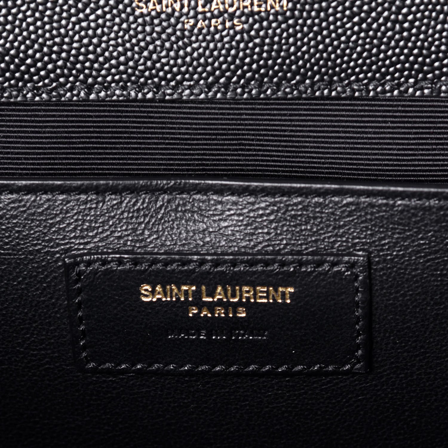 Saint Laurent Grain De Poudre Textured Mixed Matelasse Triquilt Medium Monogram Satchel Black 5 of 7