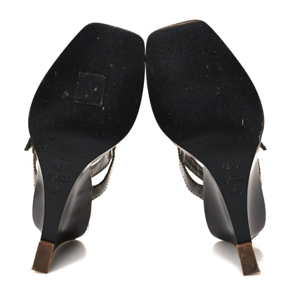 Fendi Glazed Fabric FF Wedge Sandals 35.5 Tobacco Moro 5 of 9