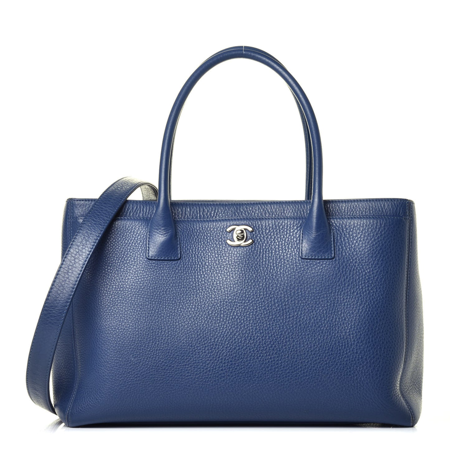 Calfskin Cerf Executive Shopper Tote Blue