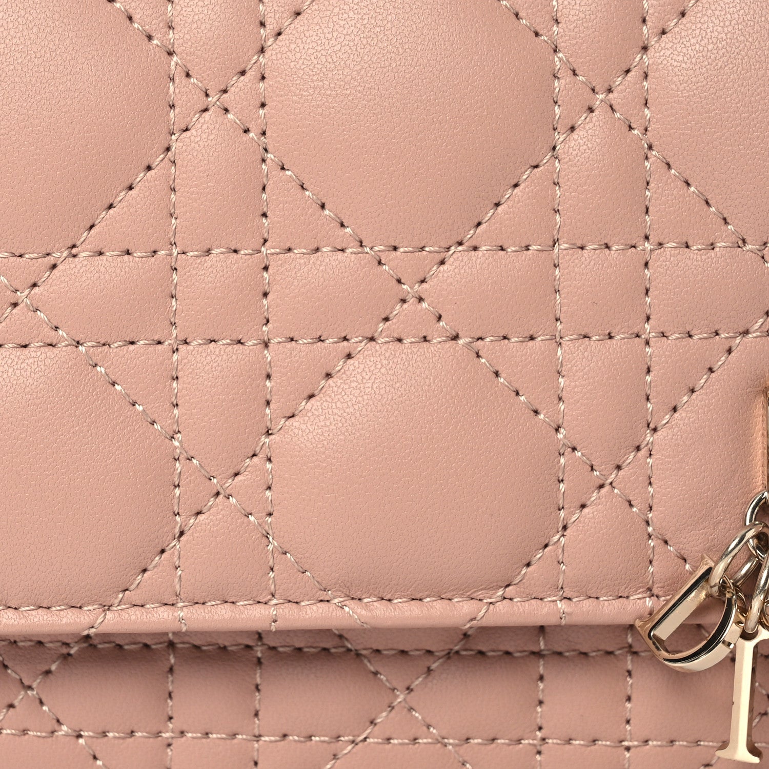 Christian Dior Lambskin Chain Lady My Dior Mini Chain Pouch Rose De Vents 9 of 15
