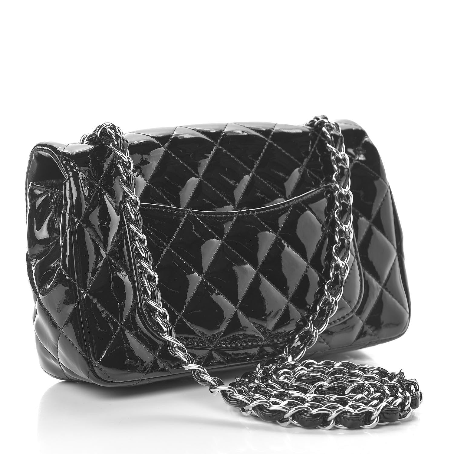 Chanel Patent Calfskin Quilted Mini Rectangular Flap Black 3 of 20
