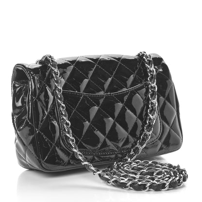Chanel Patent Calfskin Quilted Mini Rectangular Flap Black 3 of 20
