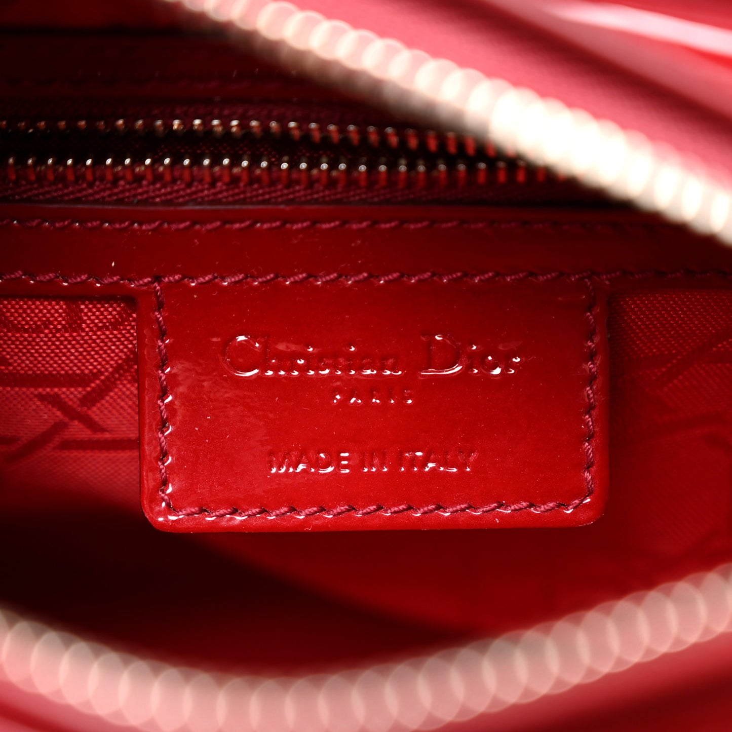 Patent Cannage Medium Lady Dior Burgundy Red