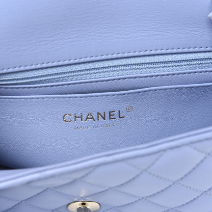 Chanel Lambskin Quilted Mini Rectangular Flap Light Blue 6 of 10