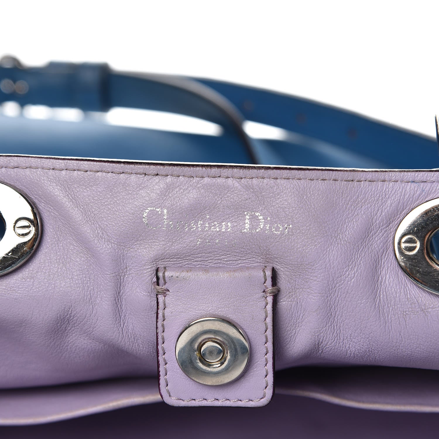 Christian Dior Smooth Calfskin Large Diorissimo Tote Blue 6 of 17
