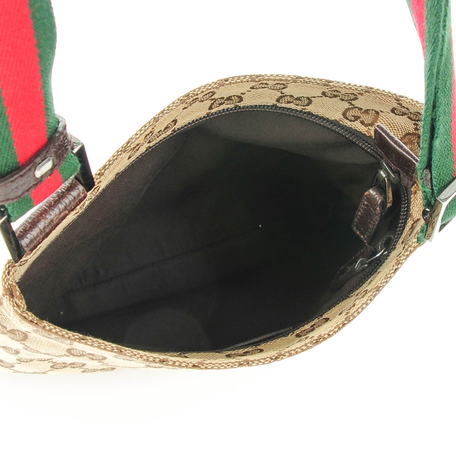 Gucci Monogram Web Small Flat Messenger Bag Brown 5 of 9