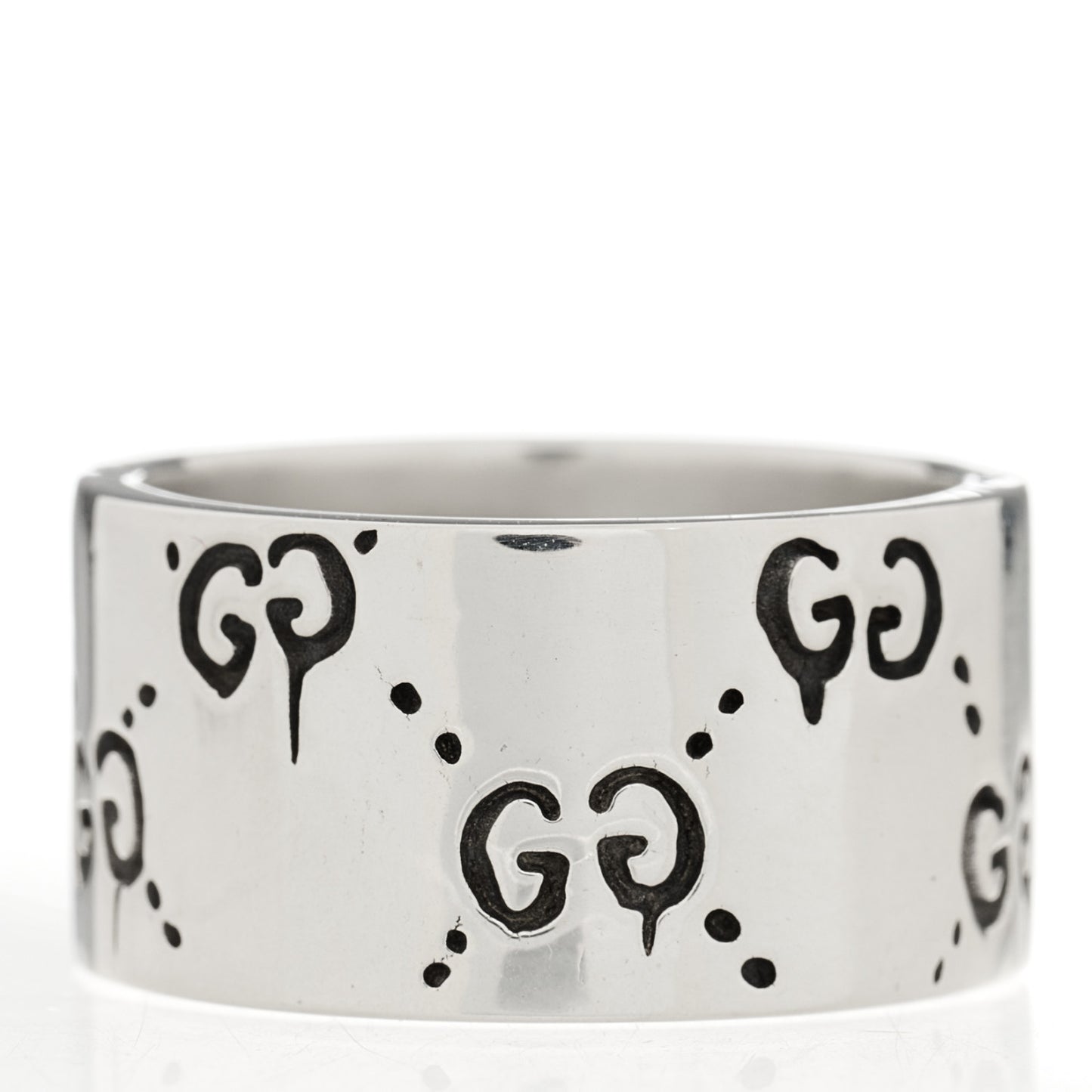 Sterling Silver GucciGhost Hamlet Skull Band Ring 58 8.5