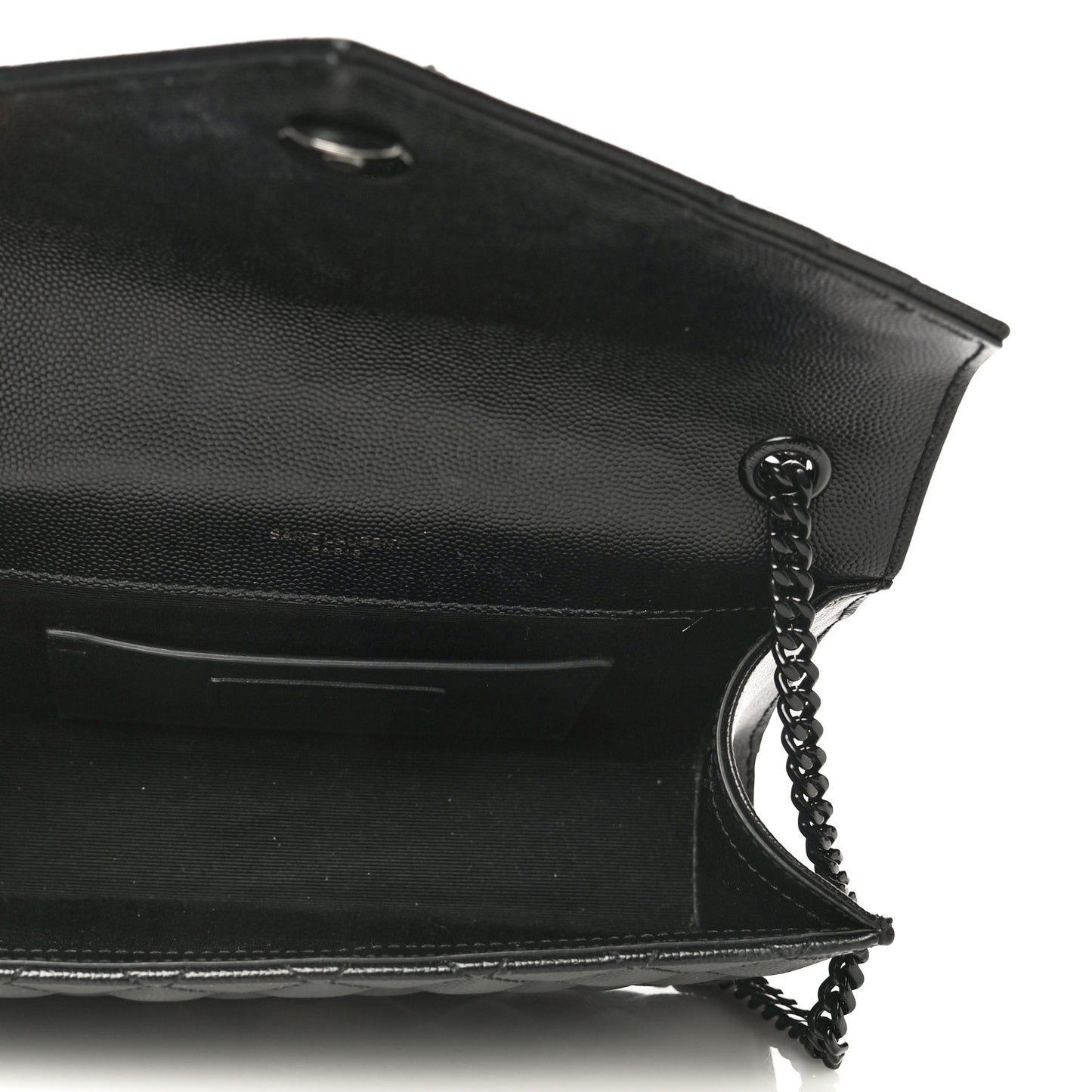 Grain De Poudre Textured Mixed Matelasse Triquilt Small Monogram Satchel Black