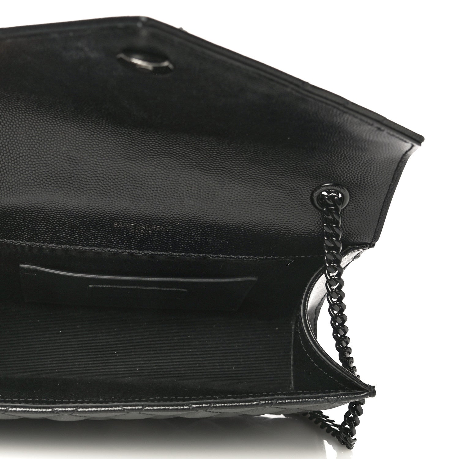 Saint Laurent Grain De Poudre Textured Mixed Matelasse Triquilt Small Monogram Satchel Black 4 of 11