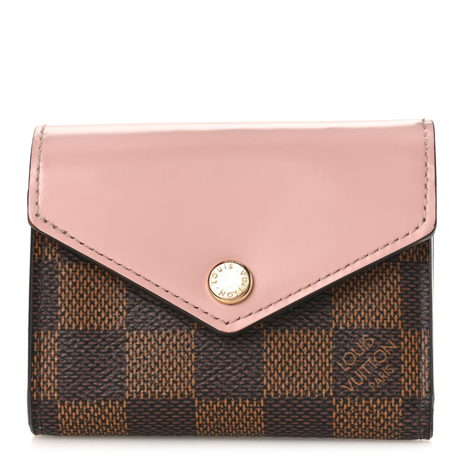 Louis Vuitton Damier Ebene Zoe Wallet Rose Ballerine 1 of 10