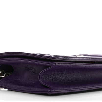 Christian Dior Grained Calfskin Medium Diorama Flap Bag Purple 9 of 10