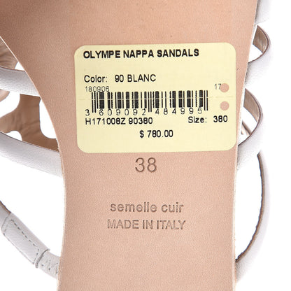 Hermes Nappa Calfskin Olympe Sandals 38 White 6 of 8