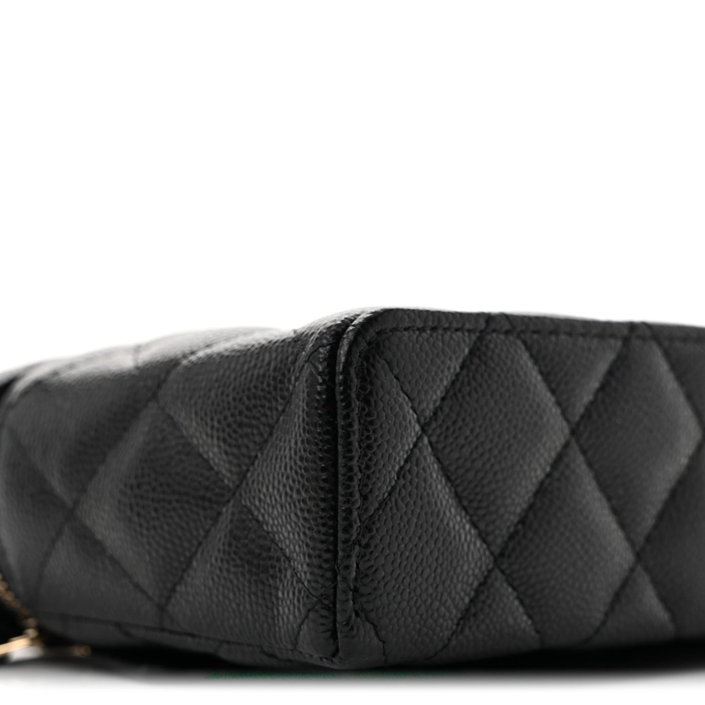 Caviar Quilted Top Handle Slim Vanity With Chain Black